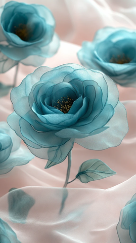 粉白面料上的玫瑰花纹