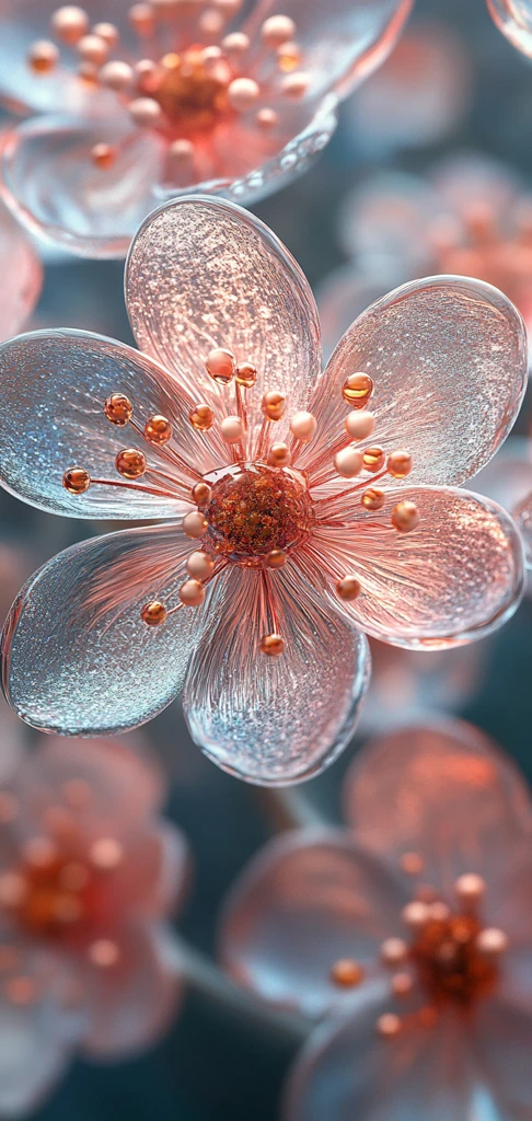 白色粉色玻璃花