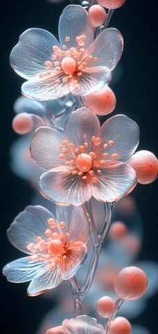 白色粉色玻璃花