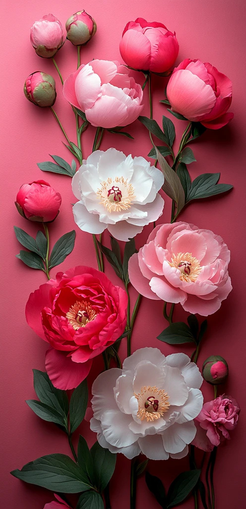 粉色芍药盛开图