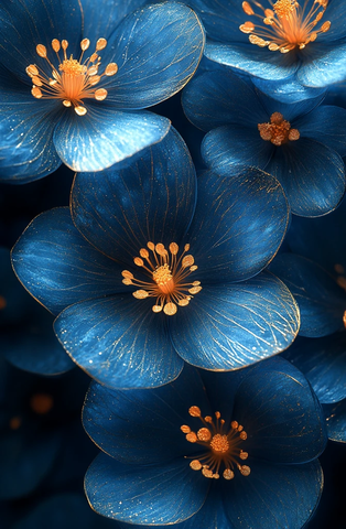 蓝金花树脂图案