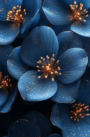 蓝金花树脂图案