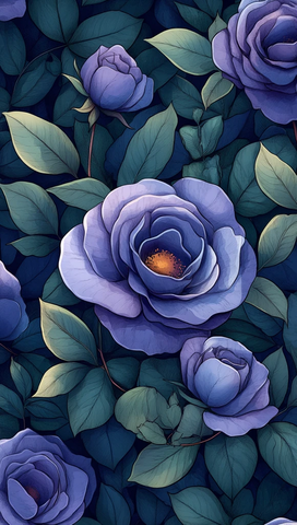 玫瑰花园线条图案