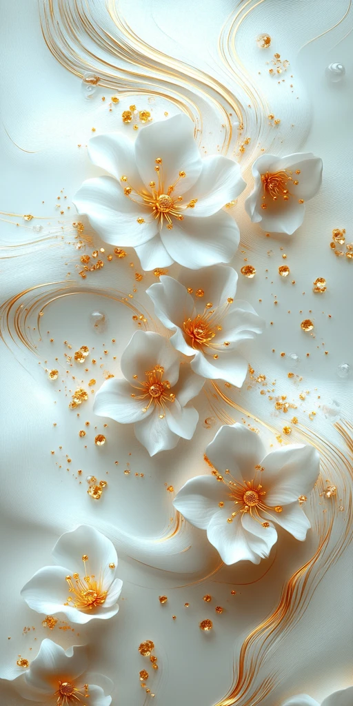 白色花朵图案壁纸