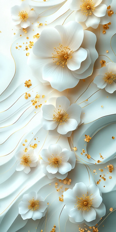 白色花朵图案壁纸