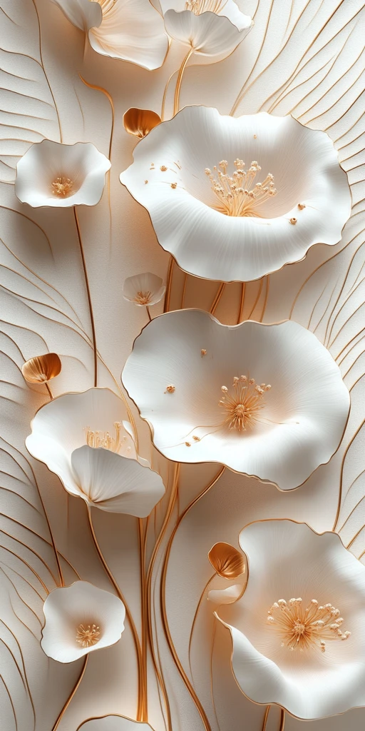 白色花朵图案壁纸