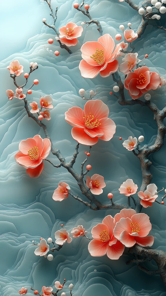 香云玉雕水彩画