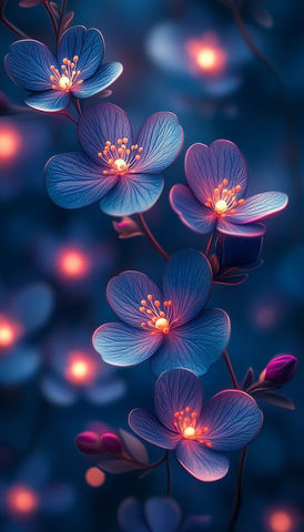 蓝绿花纹幻想风格