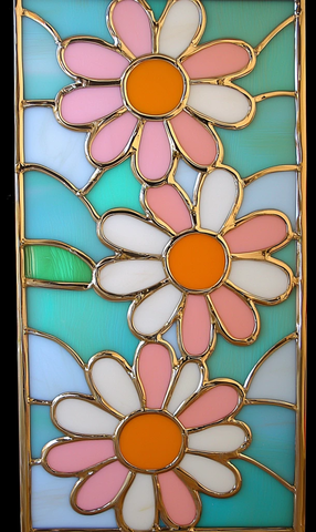 金边多彩雏菊纹样