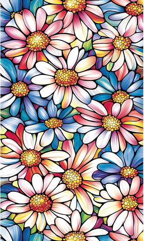 金边多彩雏菊纹样