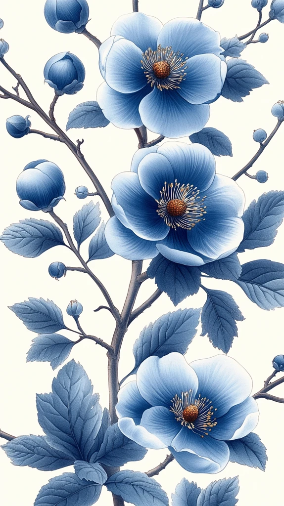 白蓝花朵图案集