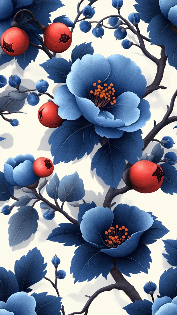 白蓝花朵图案集