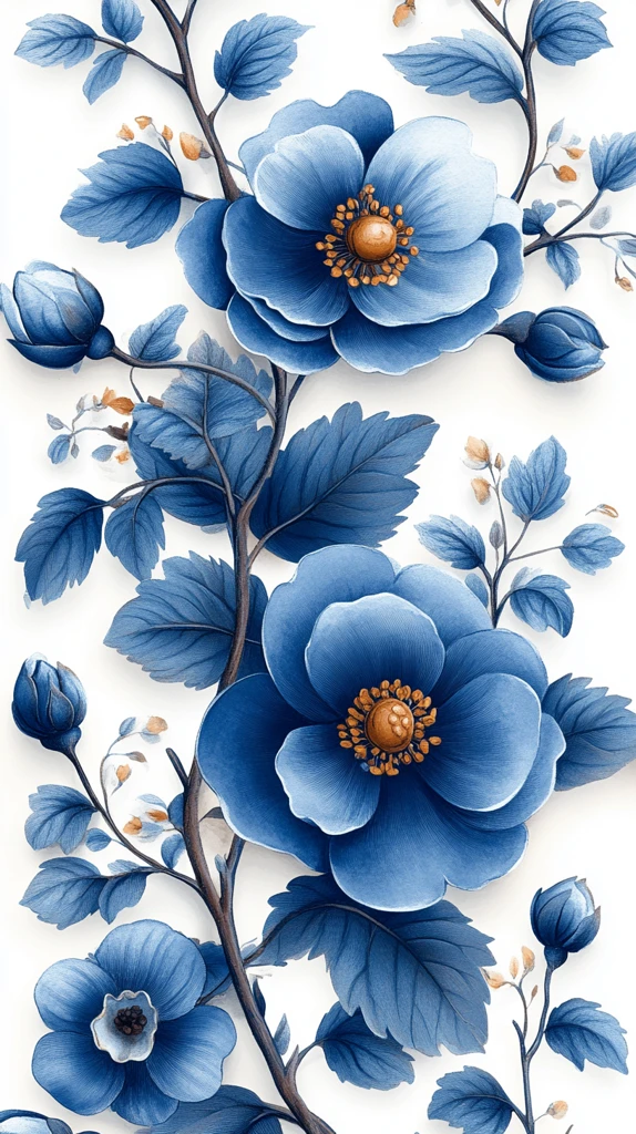 白蓝花朵图案集