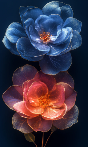 紫蓝金黄纹理玫瑰