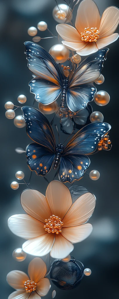 珍珠蝴蝶抽象形