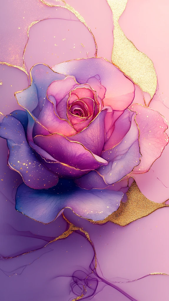 玫瑰金水彩壁纸