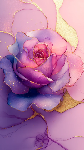 玫瑰金水彩壁纸