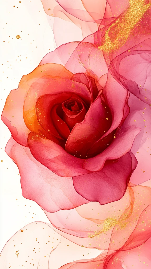 玫瑰金水彩壁纸