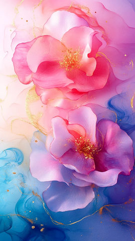 玫瑰金水彩壁纸