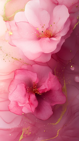 玫瑰金水彩壁纸