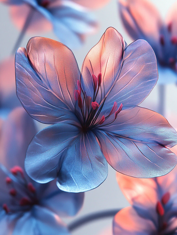 蓝紫渐变花瓣层叠