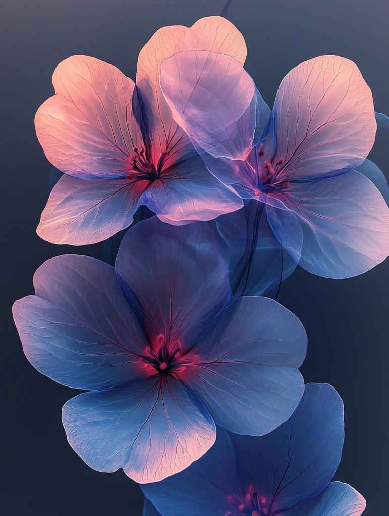 蓝紫渐变花瓣层叠