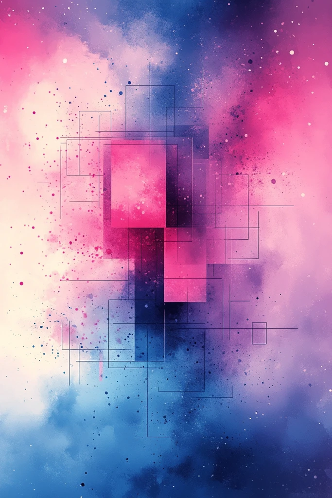 粉色蓝色水彩背景