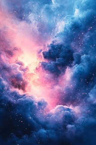 粉色蓝色水彩背景