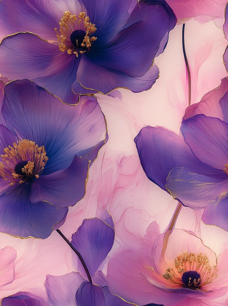 金色花纹墨彩背景