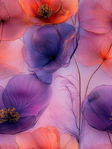 金色花纹墨彩背景