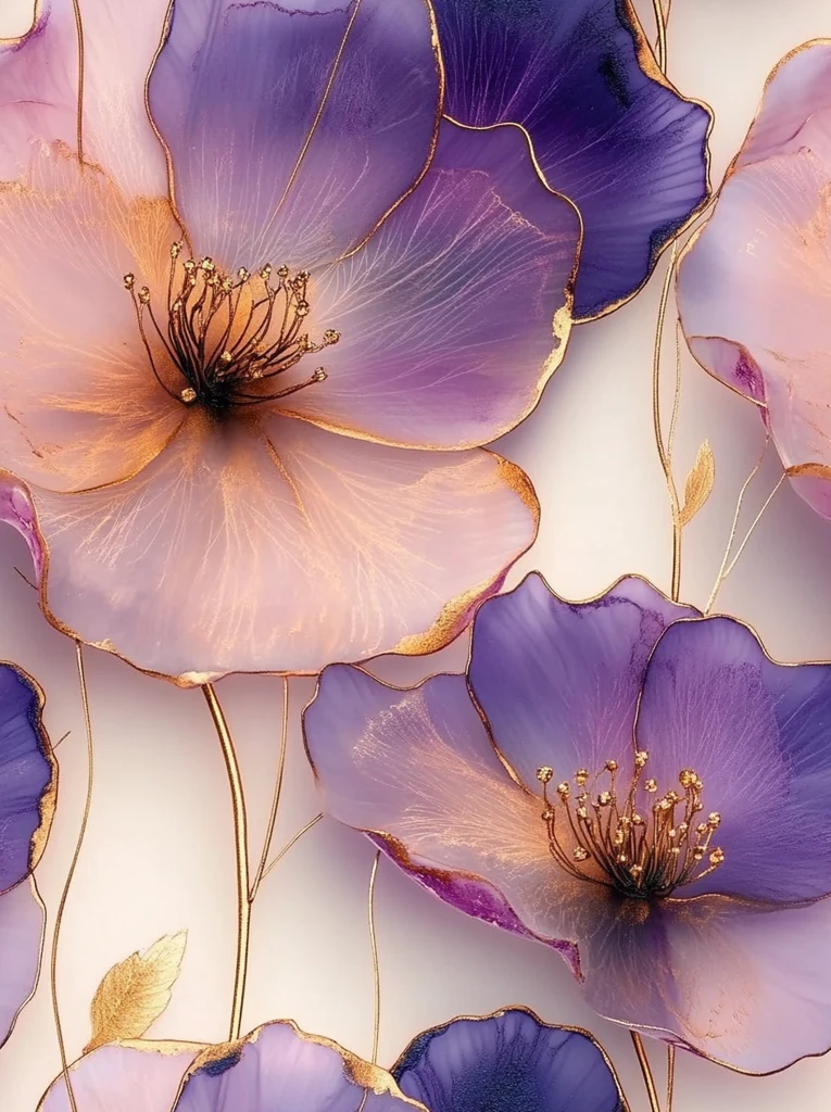 金色花纹墨彩背景