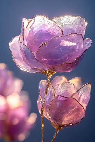 玫瑰花瓣与金粉