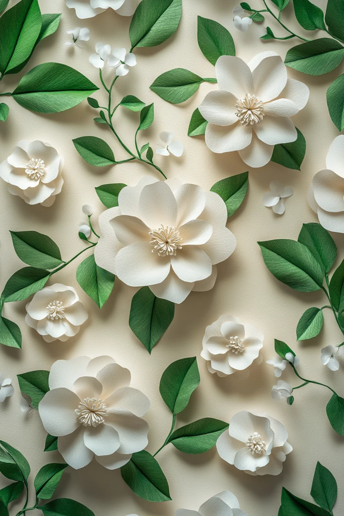 茉莉花纸花贴纸