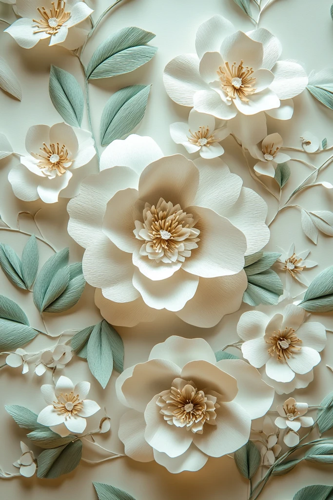 茉莉花纸花贴纸