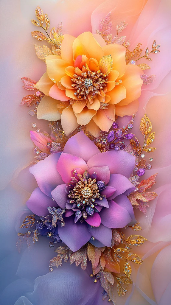 三朵精致布艺花朵