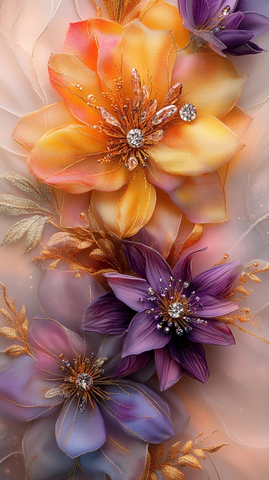 三朵精致布艺花朵