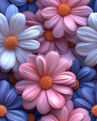 粉色白色紫色雏菊图案