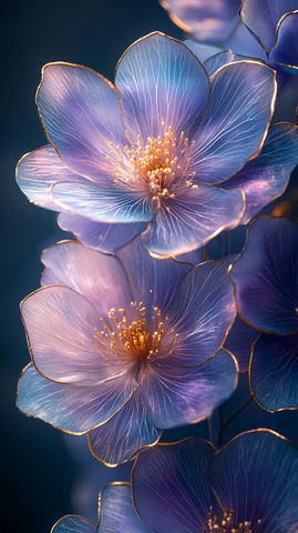 酒墨金边花卉细节