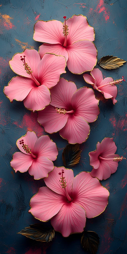 粉色扶桑花图案