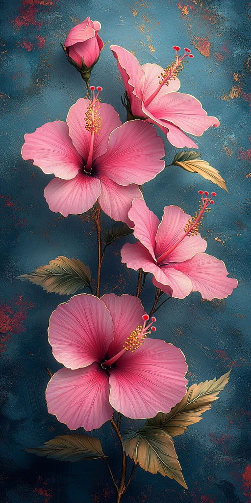 粉色扶桑花图案