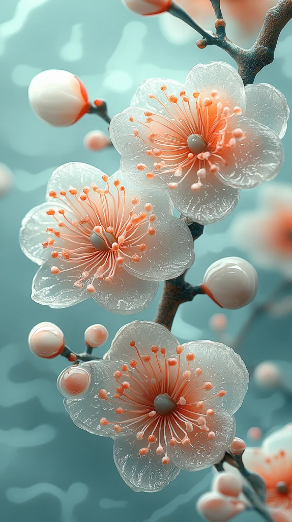 玉雕兰花云纹图