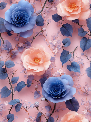 粉红花藤无缝图案