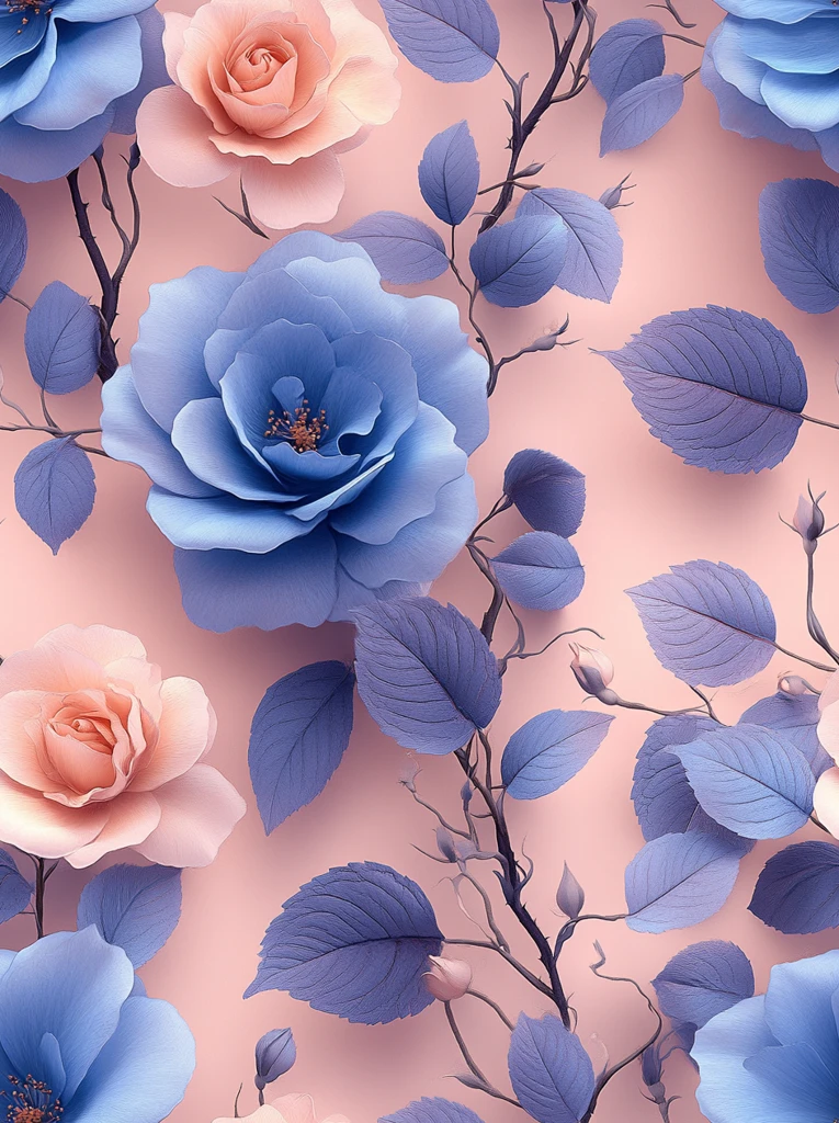 粉红花藤无缝图案