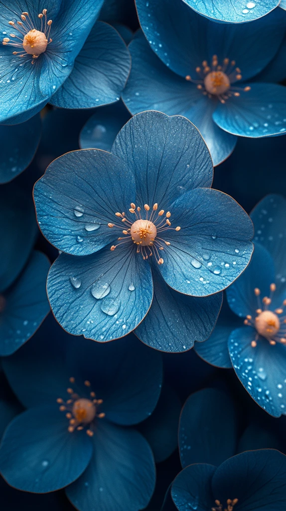 蓝色花瓣满布