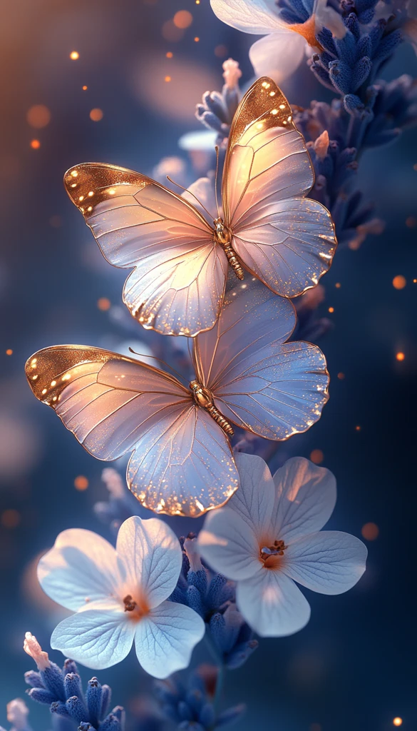 金蝶白紫花墙纸