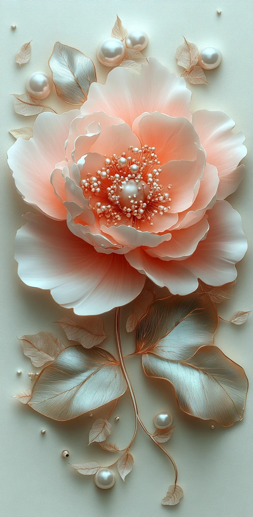 粉色牡丹珍珠图