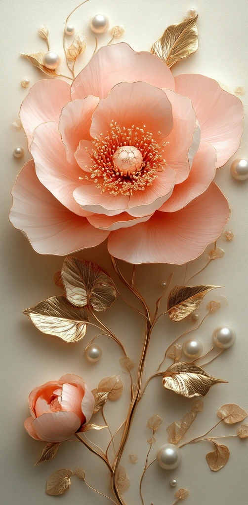 粉色牡丹珍珠图