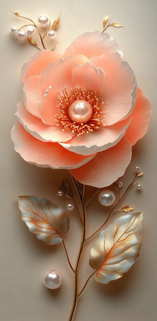 粉色牡丹珍珠图