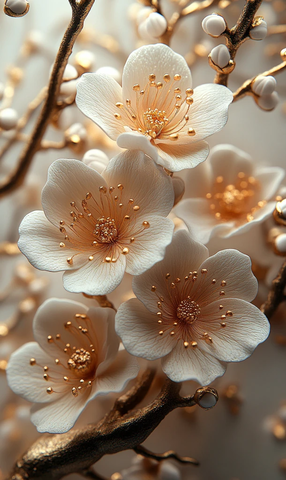 白金花卉手机背景