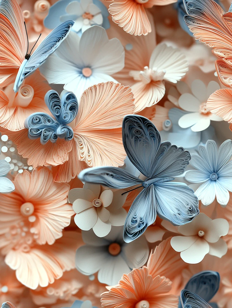 蝴蝶花朵立体纸艺